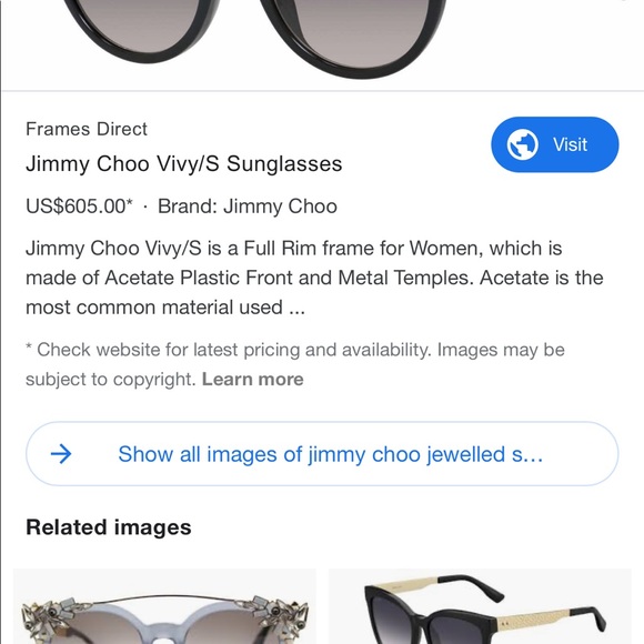Jimmy choo blue jewelled sunglasses - Picture 11 of 12